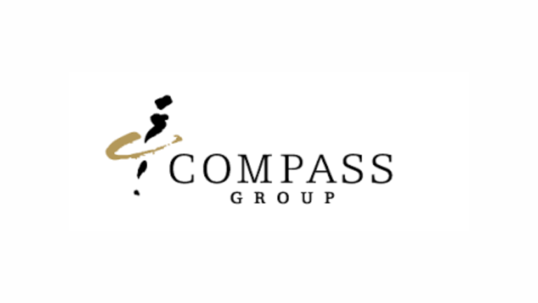 Logo for Compass Group – international foodservicevirksomhed med fokus på kvalitet og innovation.